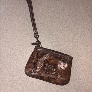 Dooney & Bourke Disney Brown Embossed Wristlet